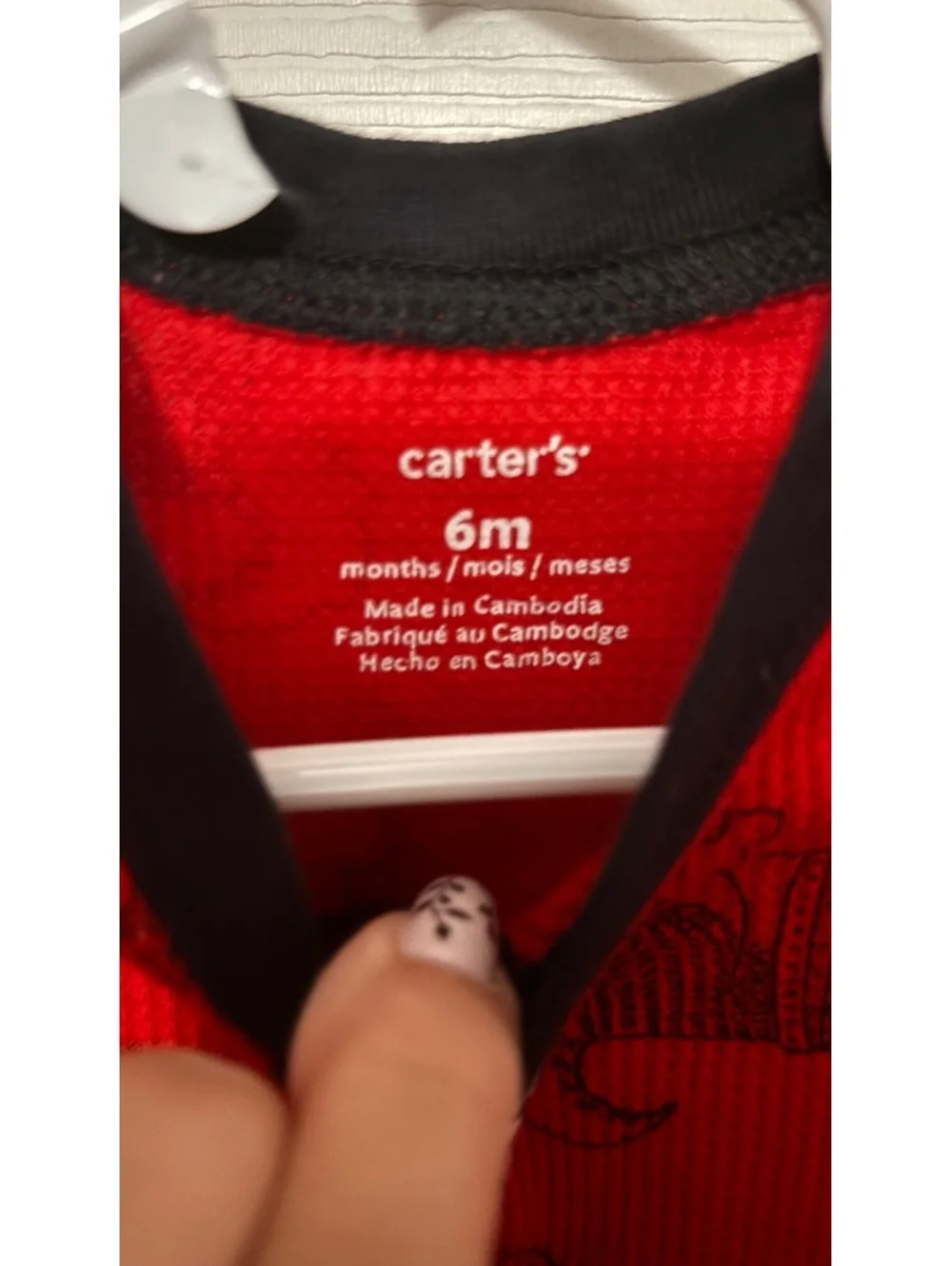 Carter's Baby 6 Months Red and Black Two-Piece Outfit